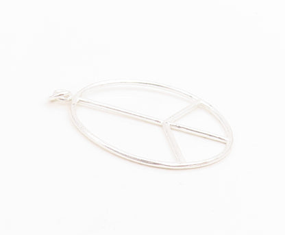 925 Sterling Silver Vintage Pendant Minimalist Open Circle Peace Symbol  PT25185