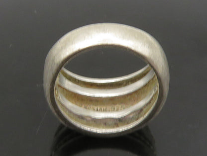 925 Silver & 14K GOLD  Vintage Two Tone Rope Twist Dome Band Ring Sz 6 RG23689