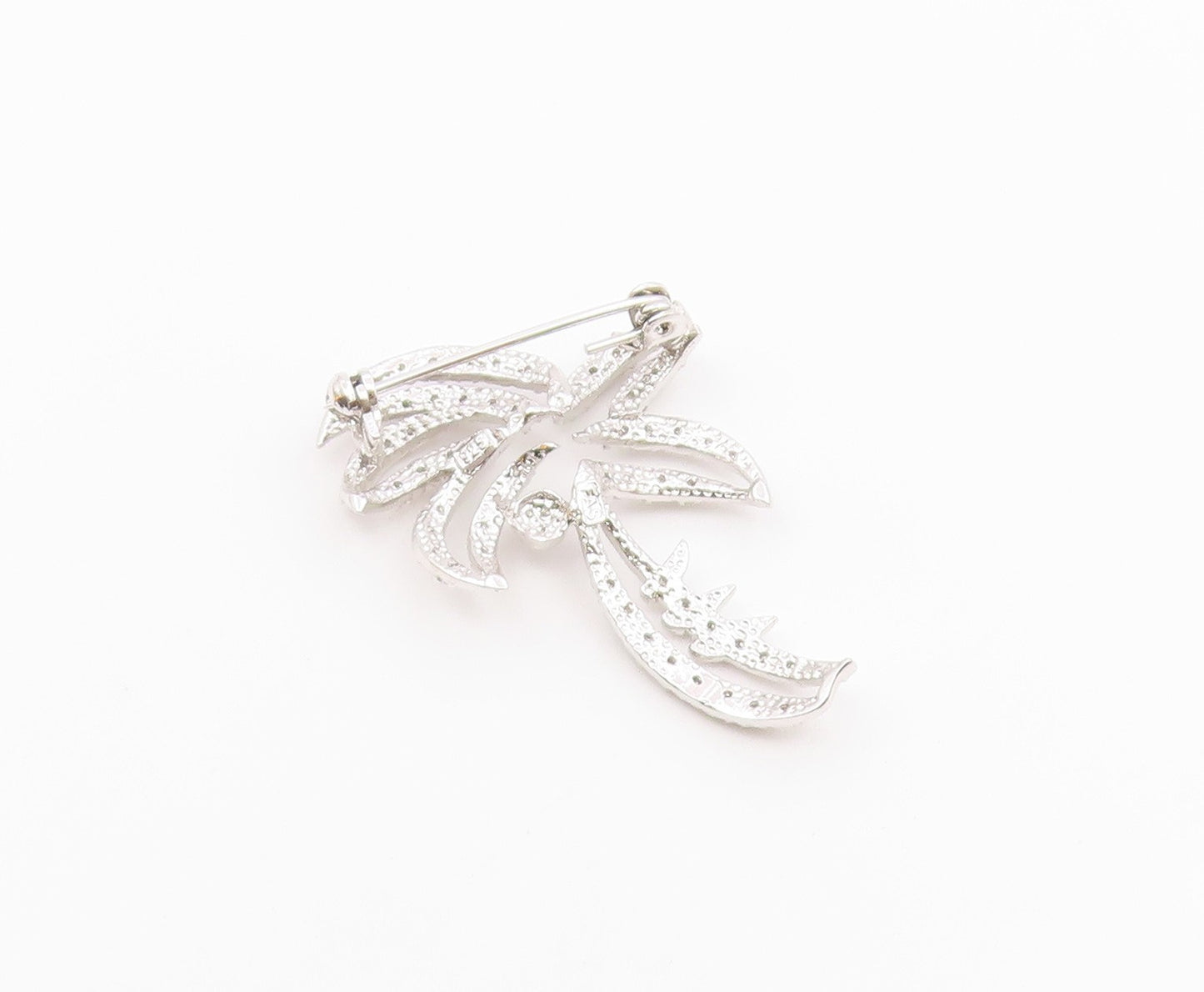 925 Sterling Silver  Vintage Shiny Topaz Island Palm Tree Brooch Pin  BP7885