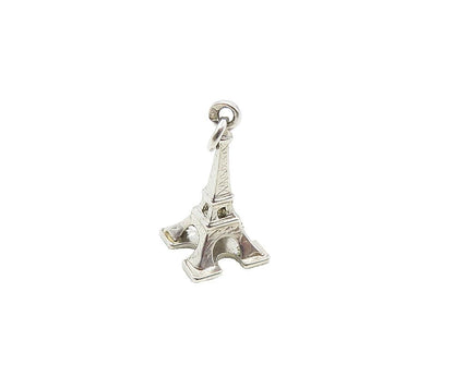 925 Sterling Silver  Vintage Shiny Petite Eifel Tower Paris Pendant  PT6837