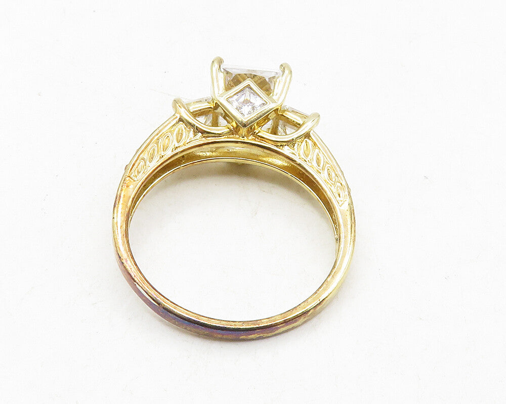 ROSS SIMON 925 Silver  Cubic Zirconia Solitaire Accent Ring Sz 10  RG9893