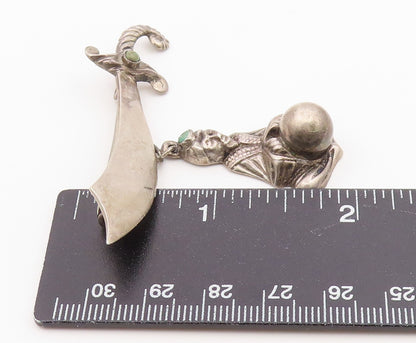 925 Sterling Silver Vintage Brooch Pin MEXICO Turquoise Fortune Teller  BP12608
