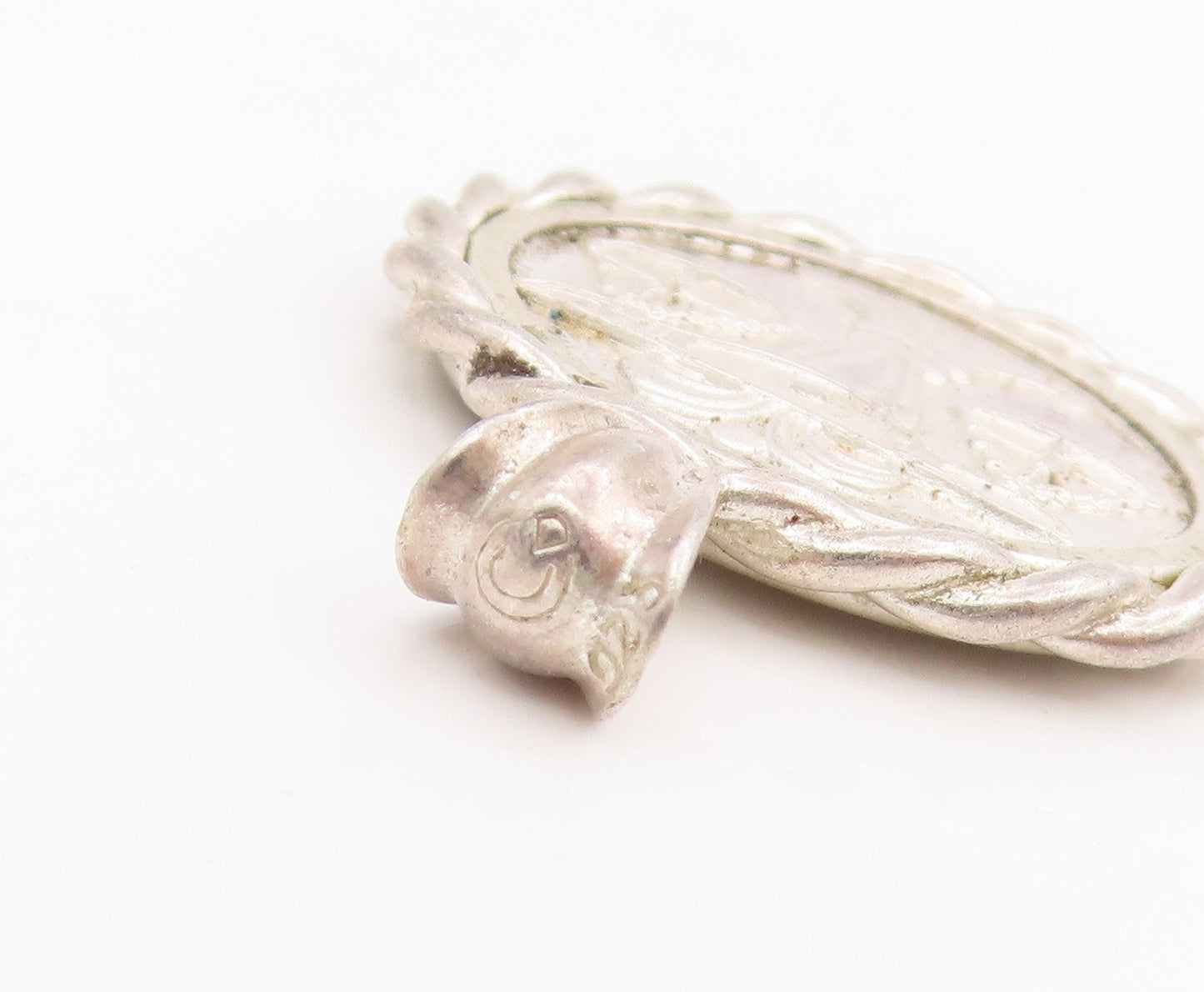 925 Sterling Silver Vintage Pendant Libra Zodiac Rope Edge Medallion  PT25760