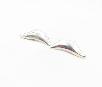 MEXICO 925 Sterling Silver  Vintage Modernist Non Pierce Drop Earrings  EG4780
