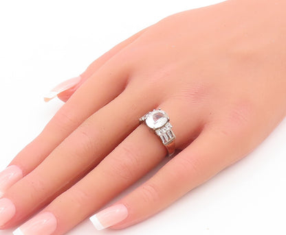 925 Sterling Silver Vintage Ring Multi Shape Cut Topaz  Sz 6  RG28866