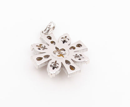925 Sterling Silver Vintage Pendant JUDITH RIPKA Gemstone Maltese Cross  PT26418