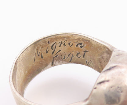 925 Sterling Silver Vintage Ring MIGNON FAGET Antique Garden Snail Sz 5 RG33125