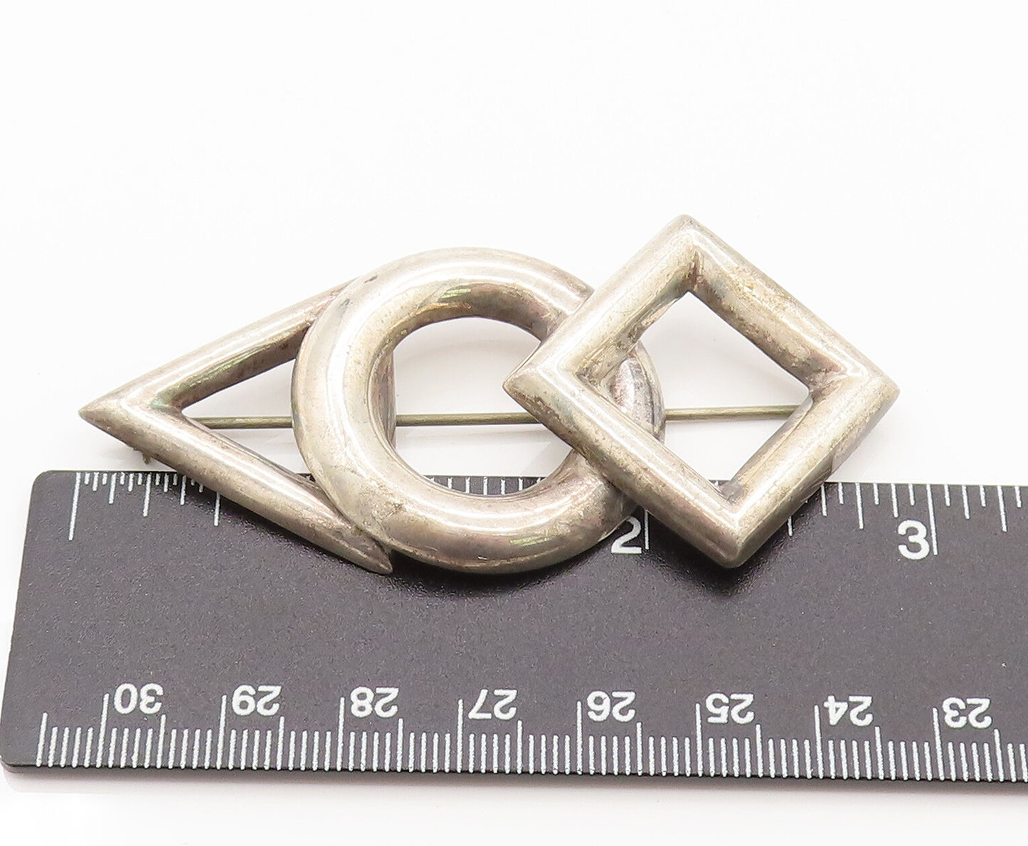 925 Sterling Silver  Vintage Different Geometric Shape Brooch Pin  BP10111