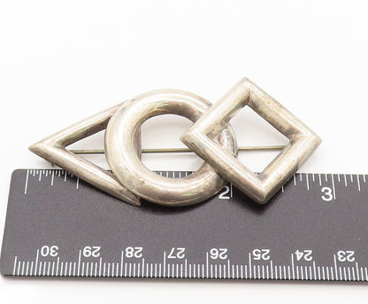 925 Sterling Silver  Vintage Different Geometric Shape Brooch Pin  BP10111