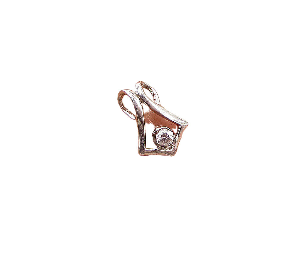 925 Sterling Silver  Round Cut White Cubic Zirconia Slider Pendant  PT2141