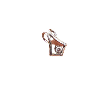 925 Sterling Silver  Round Cut White Cubic Zirconia Slider Pendant  PT2141