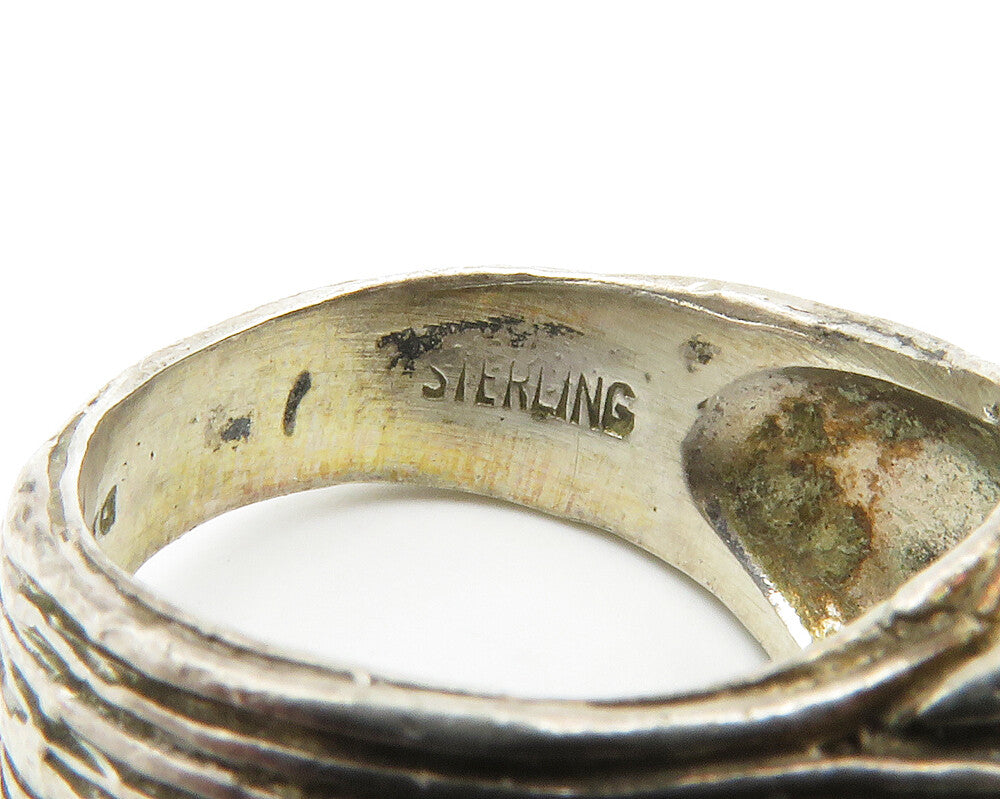 DIONNE 925 Sterling Silver  Vintage Sculpted Dome Band Ring Sz 5.5  RG14621