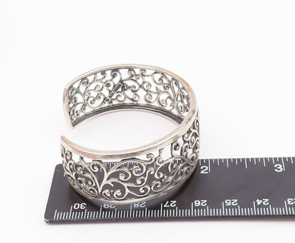 ROSS SIMON 925 Sterling Silver  Vintage Shiny Swirl Vine Cuff Bracelet  BT8859