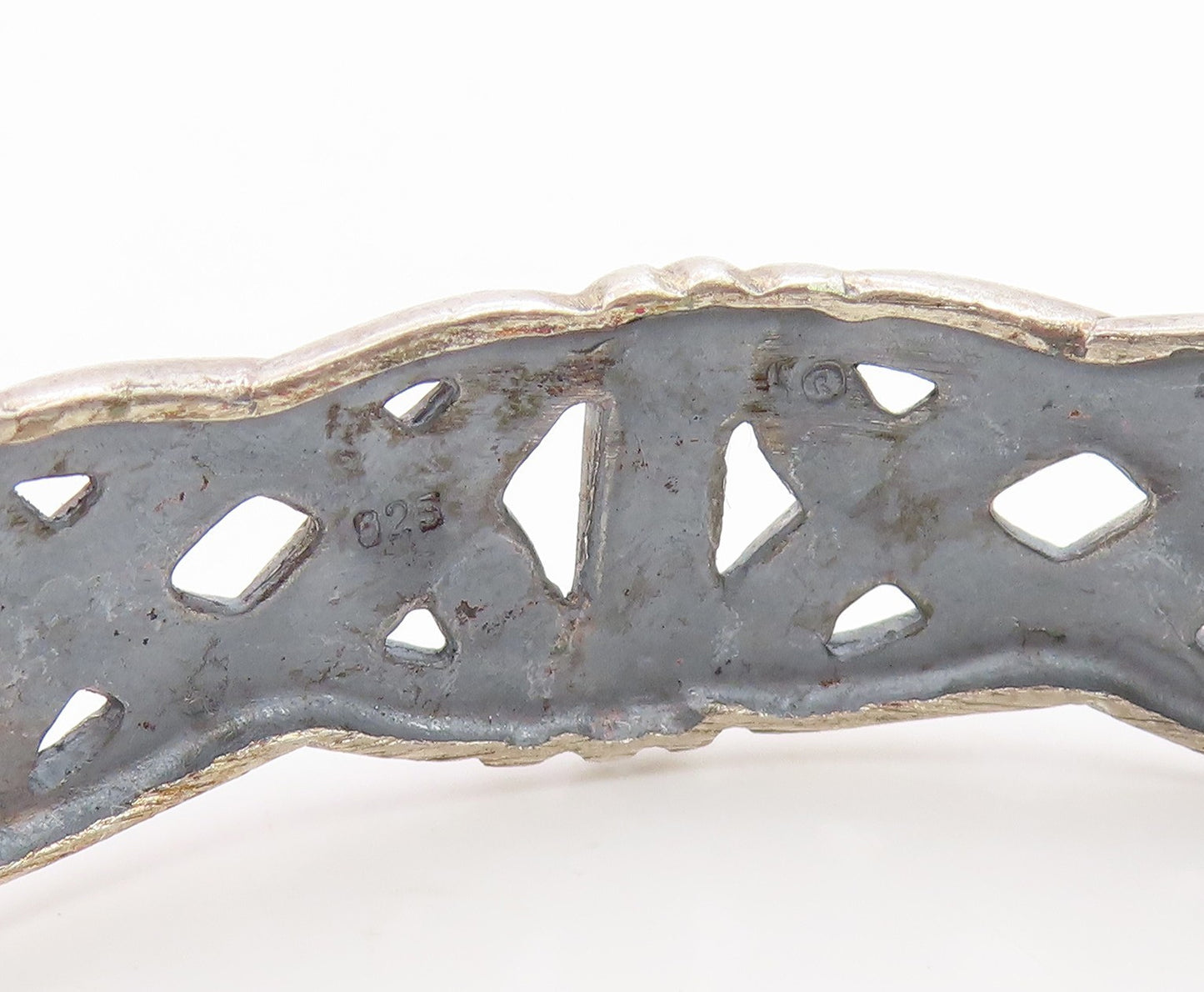 925 Sterling Silver Vintage Bracelet Classic Openwork Celtic Knot Bangle BT12036