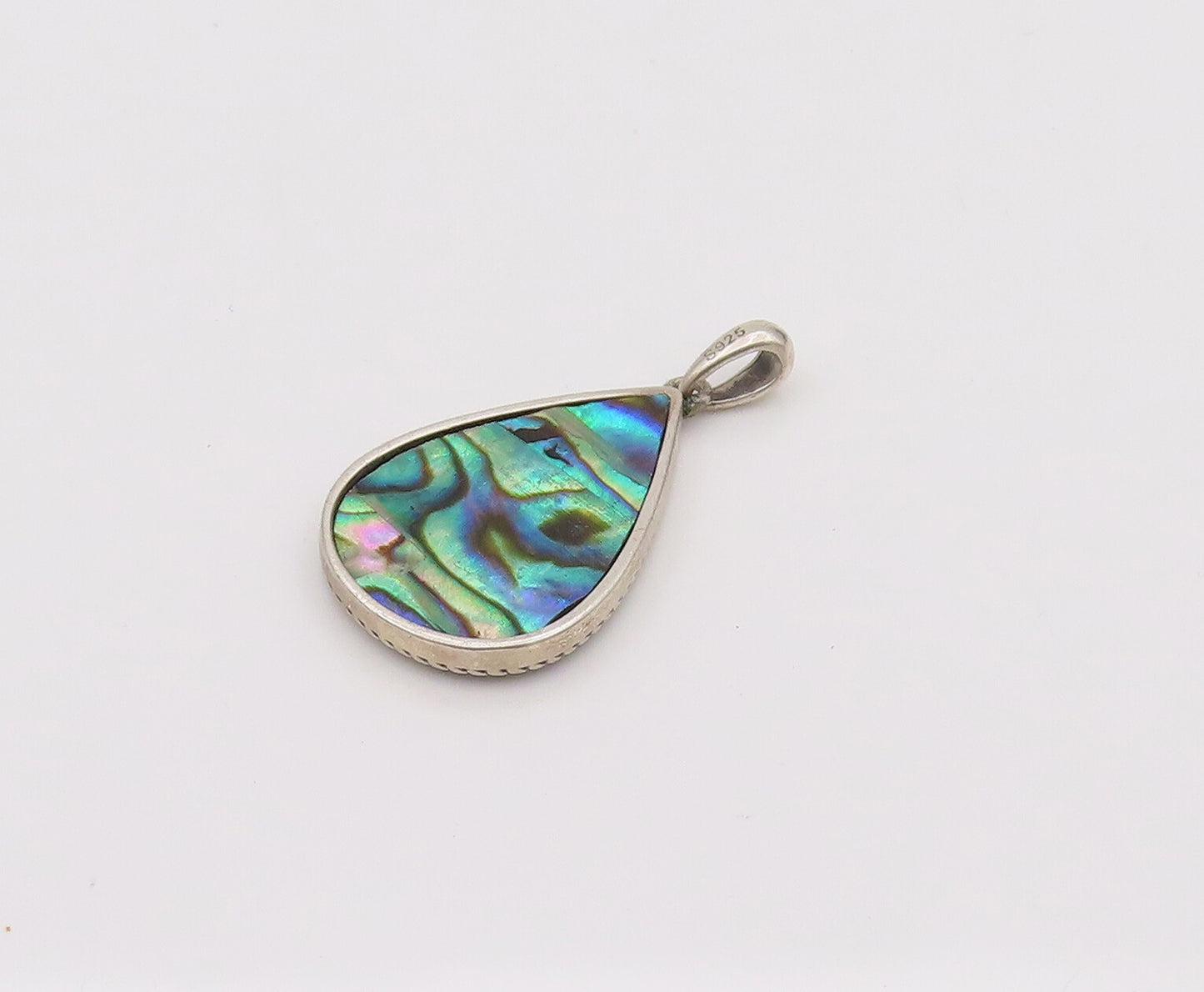925 Silver  Vintage Swirly Tree Of Life Twisted Rope Border Pendant  PT22036