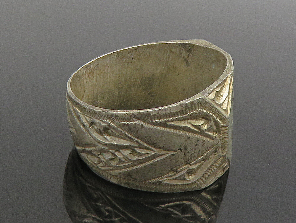 925 Sterling Silver  Vintage Antique 1942 Engraved Safi Ring Sz 11.5  RG25143