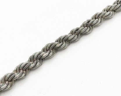 925 Sterling Silver  Vintage Heavy Rope Twist Shiny Chain Necklace  NE2942
