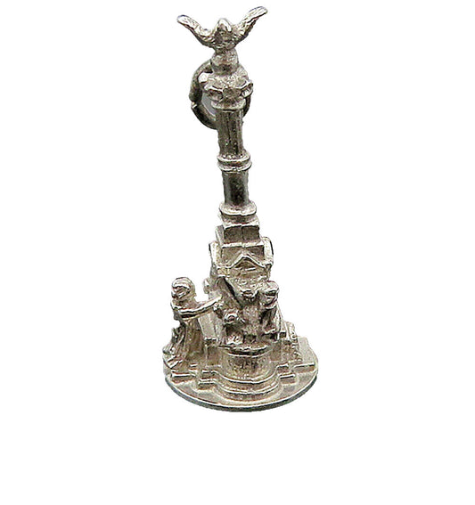 WELLS 925 Sterling Silver  Vintage Petite Sculpted Statue Drop Pendant  PT7655