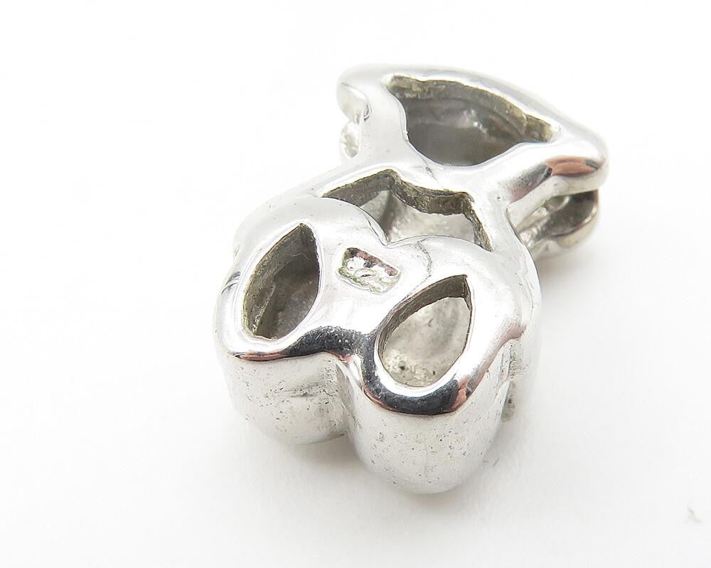 925 Sterling Silver  Shiny Petite Teddy Bear Motif Slide Pendant  PT9280