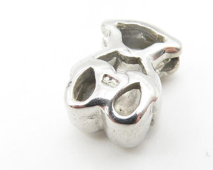 925 Sterling Silver  Shiny Petite Teddy Bear Motif Slide Pendant  PT9280