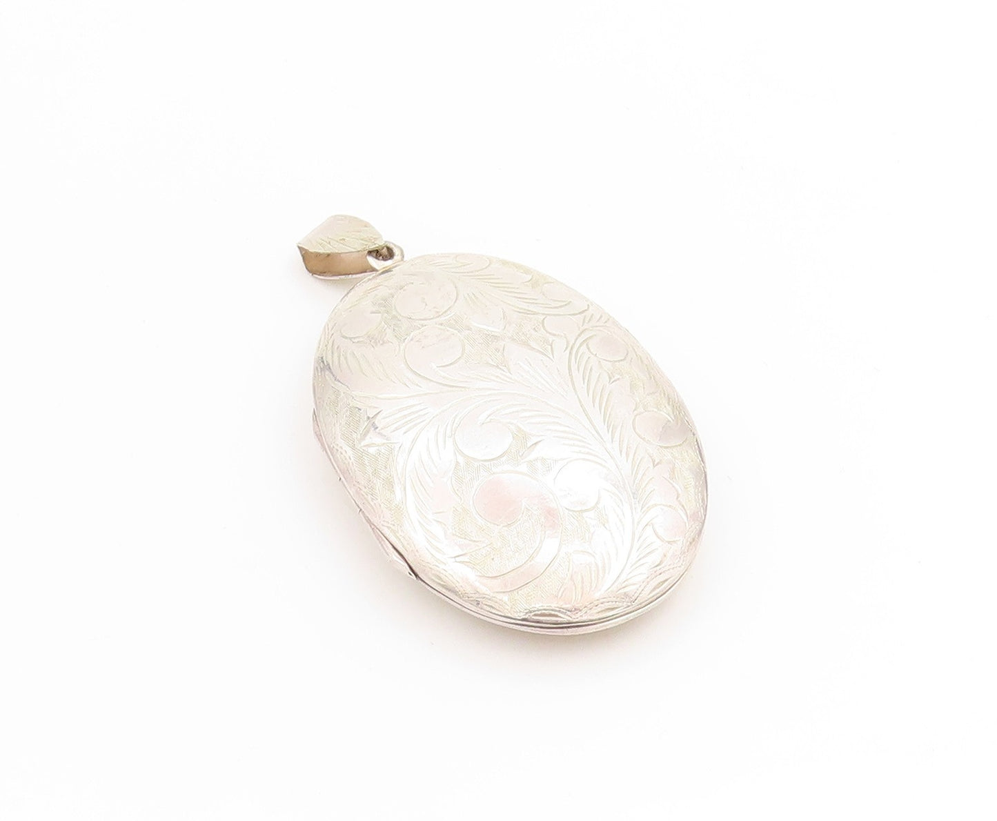 925 Sterling Silver Vintage Pendant Large Engraved Floral Locket OPENS  PT25249
