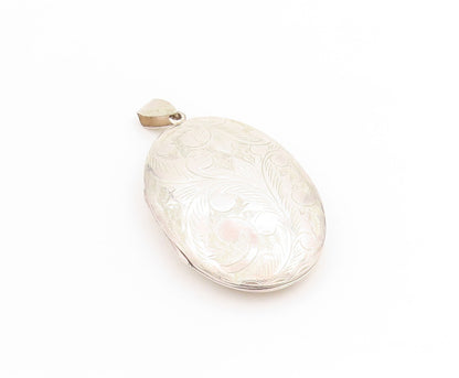 925 Sterling Silver Vintage Pendant Large Engraved Floral Locket OPENS  PT25249