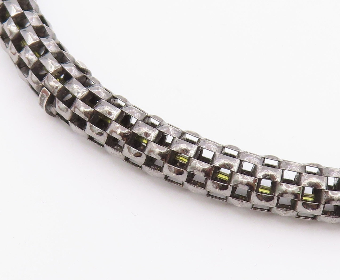 925 Sterling Silver  Vintage Love Heart Charmed Hollow Chain Bracelet  BT9071