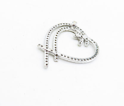 925 Sterling Silver Yellow & White Cubic Zirconia Love Hearts Pendant PT3699