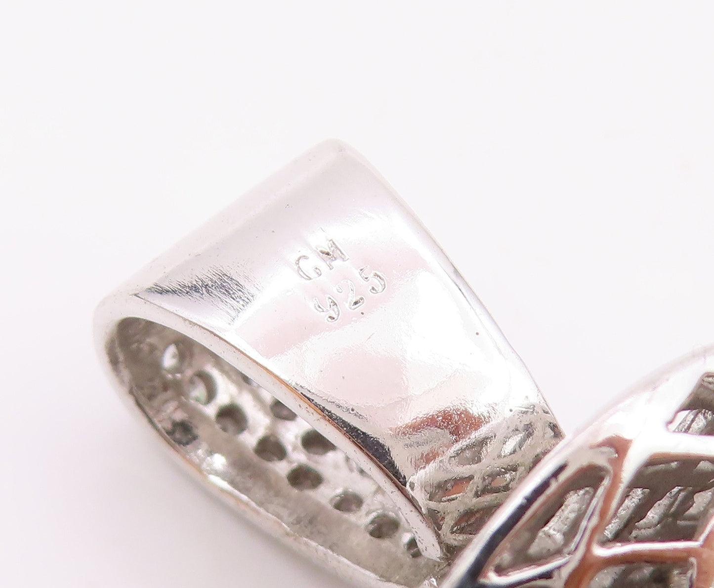 925 Silver  Vintage Shiny Cubic Zirconia Encrusted Money Bag Pendant  PT18347