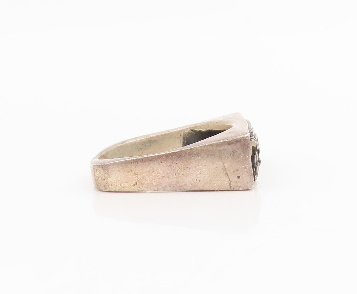 925 Sterling Silver Vintage Ring Intricate Geometric Floral Band  Sz 8  RG34853
