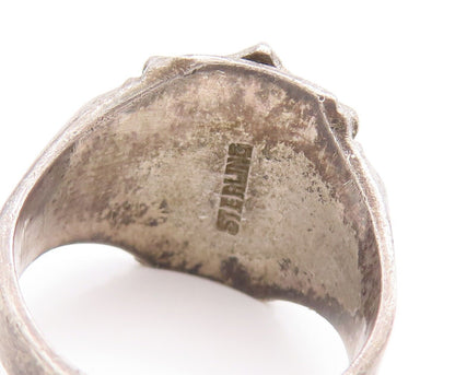 925 Sterling Silver Vintage Ring Antique Enameled High School Ring  Sz 6 RG28204