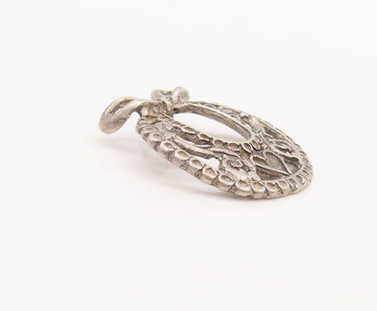 925 Sterling Silver Vintage Pendant Victorian Design Swirly Carved  PT23179