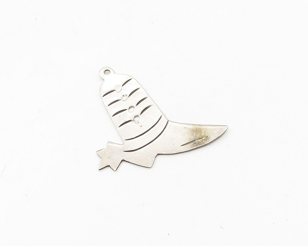 925 Sterling Silver  Vintage Cowboy Boot & Star Etched Detail Pendant  PT14143