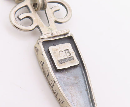 925 Sterling Silver Vintage Earrings Abstract Geometric Spiral Dangle  EG14084