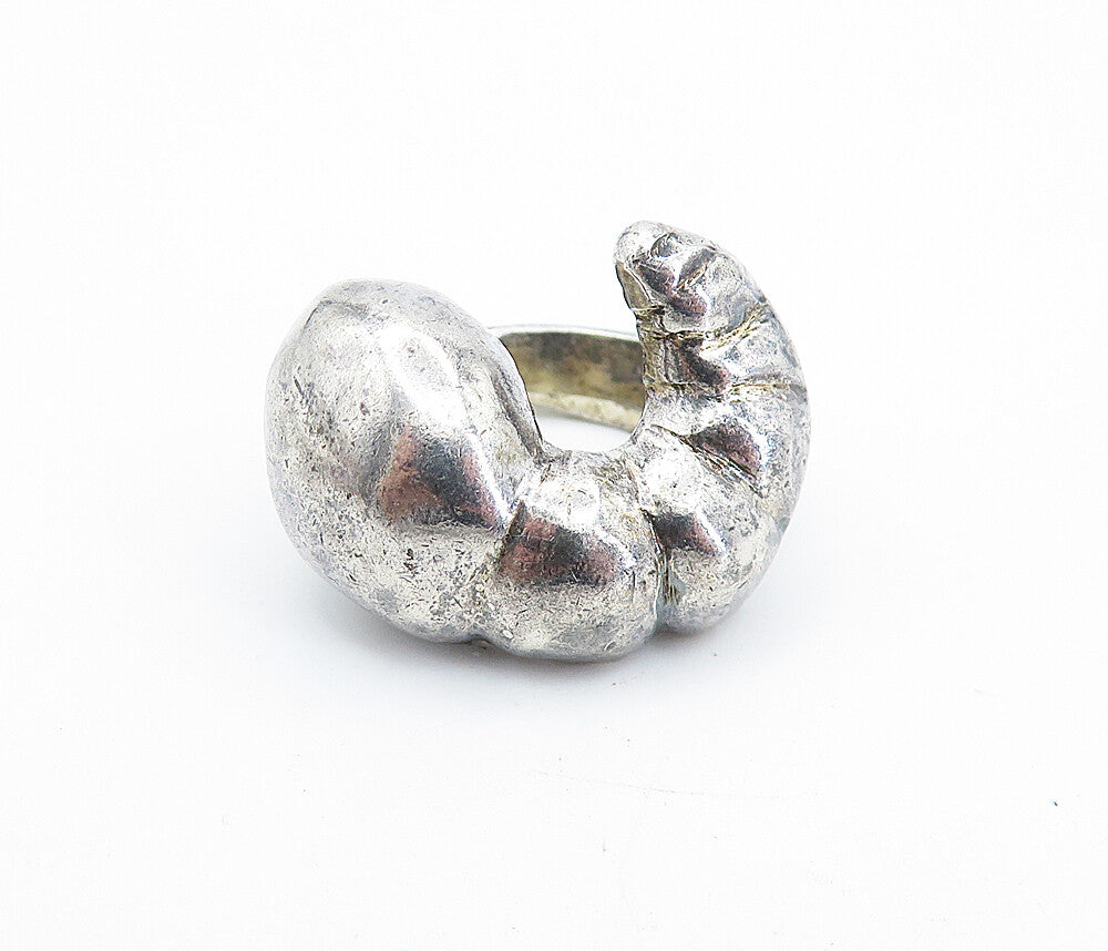 MEXICO 925 Silver  Vintage Shiny Fluted Shrimp Dome Band Ring Sz 7  RG6968