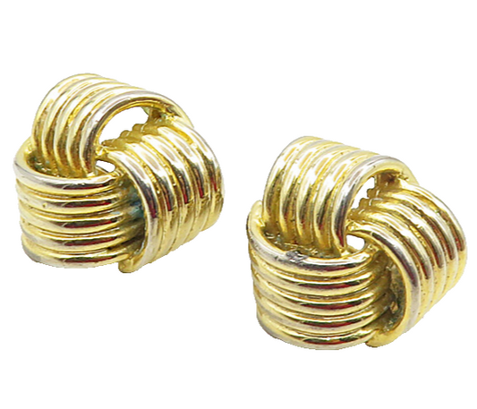 925 Sterling Silver  Vintage Gold Plated Knotted Non Pierce Earrings  EG4638