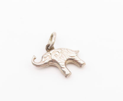 925 Sterling Silver  Vintage Shiny Petite Hollow Elephant Pendant  PT13255