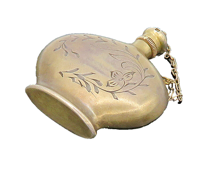 RUSSIA 925 Silver  Vintage Antique Floral Vine Etched Bottle (OPENS)  TR2889