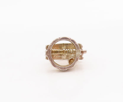 925 Sterling Silver Vintage Pendant Solid 3D Carved  Water Well Charm  PT23043