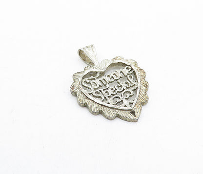 PERU 925 Sterling Silver  Vintage Someone Special Love Heart Pendant  PT3603