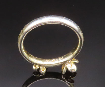 SPINNING 925 Silver  Vintage Cubic Zirconia Double Flower Ring Sz 7  RG25092
