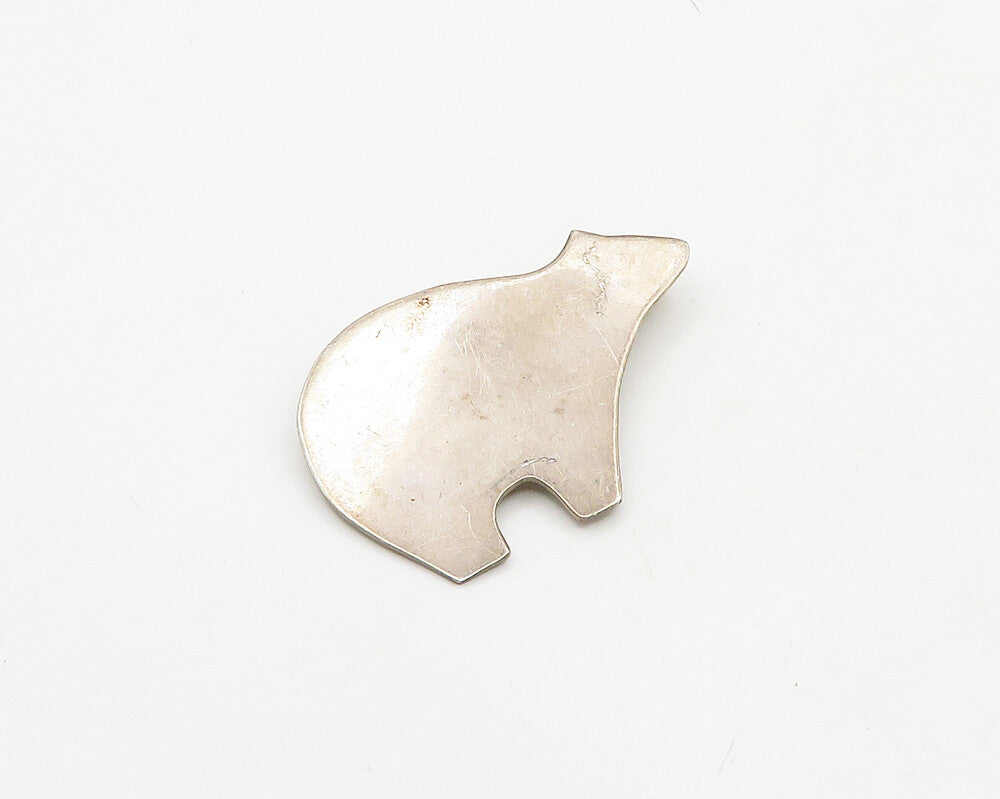 NALDO 925 Sterling Silver  Vintage Smooth Bear Silhouette Brooch Pin  BP7356