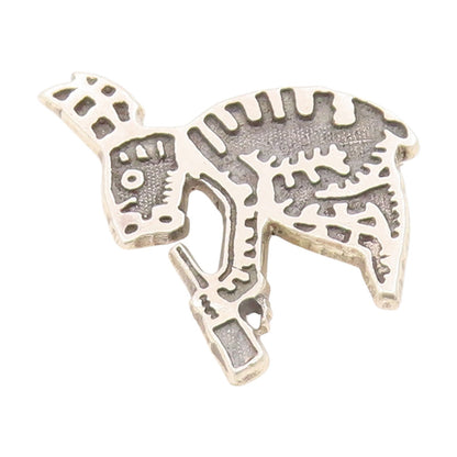 925 Sterling Silver Vintage Brooch Pin Modernist Tribal Animal Motif  BP12248