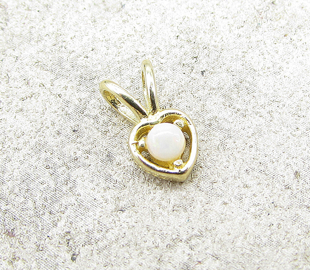 Gold Over 925 Sterling Silver Fire Opal Love Heart Slider Pendant PT1179