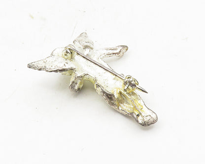 925 Sterling Silver  Vintage Shiny Diamond Cut Dabbing Angel Brooch Pin BP3927