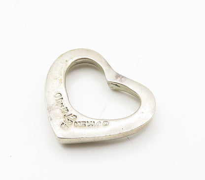 MEXICO 925 Sterling Silver  Vintage Minimalist Open Love Heart Pendant PT12221
