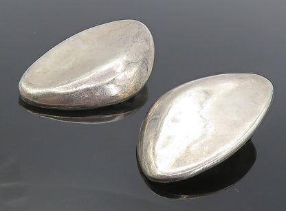 MEXICO 925 Sterling Silver Vintage Shiny Hollow Non Pierce Earrings EG3832
