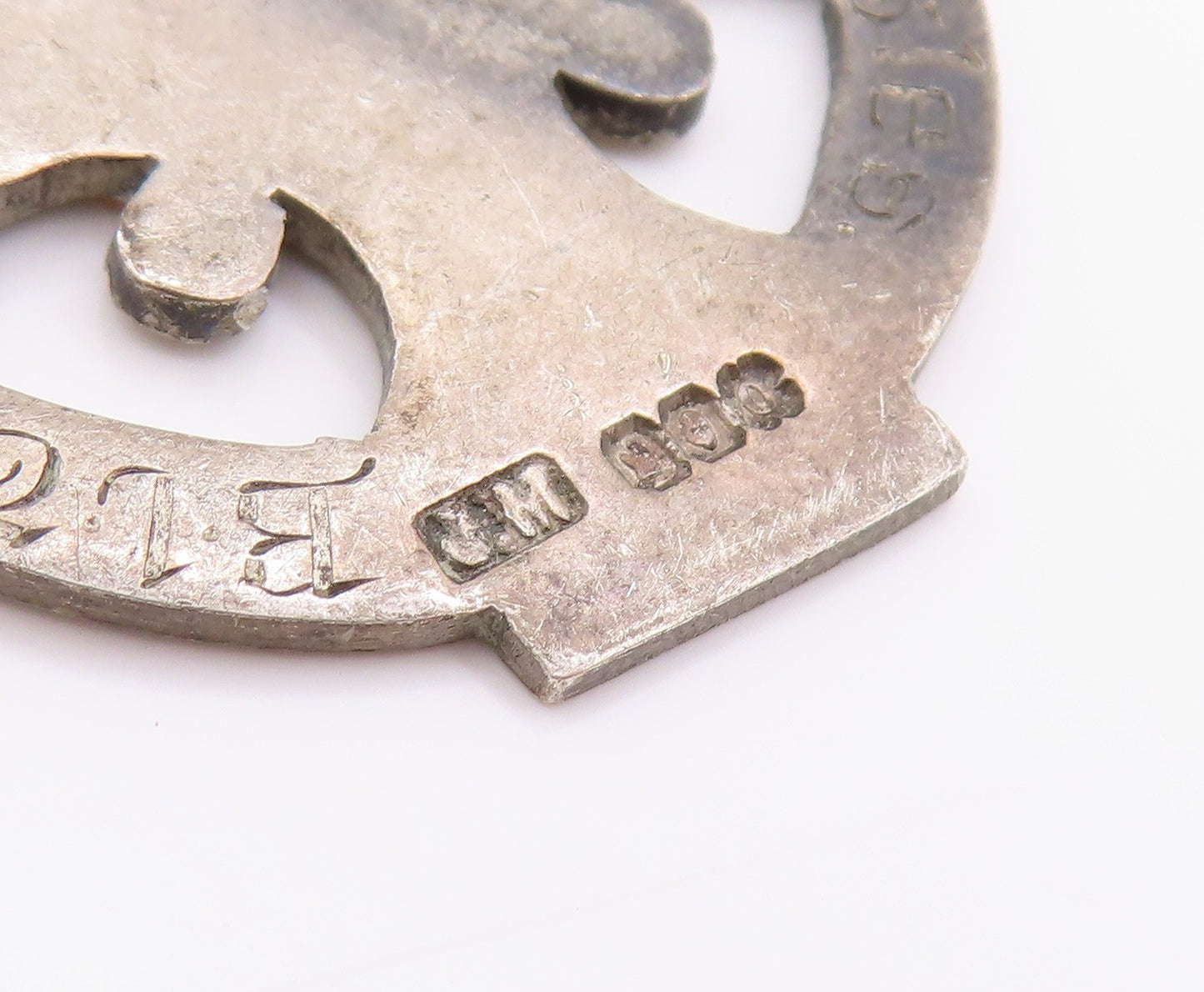 925 Sterling Silver Vintage Pendant ENGLAND 1929 Antique Tennis Cross  PT24855