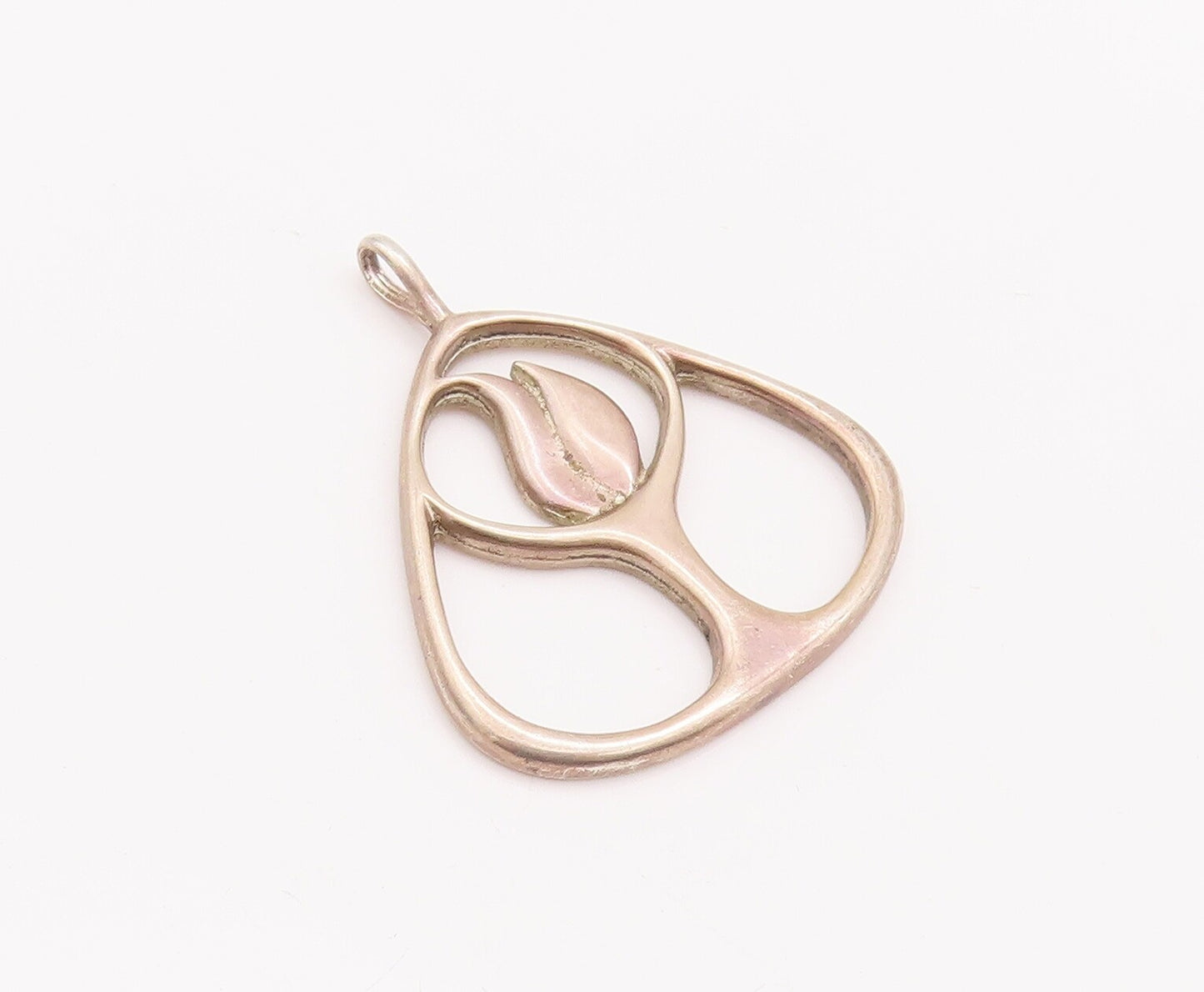 925 Sterling Silver Vintage Pendant Triangular Framed Designer Tree  PT22983