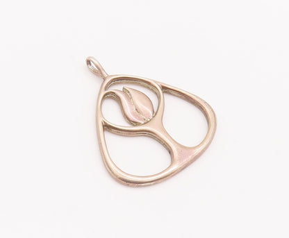 925 Sterling Silver Vintage Pendant Triangular Framed Designer Tree  PT22983